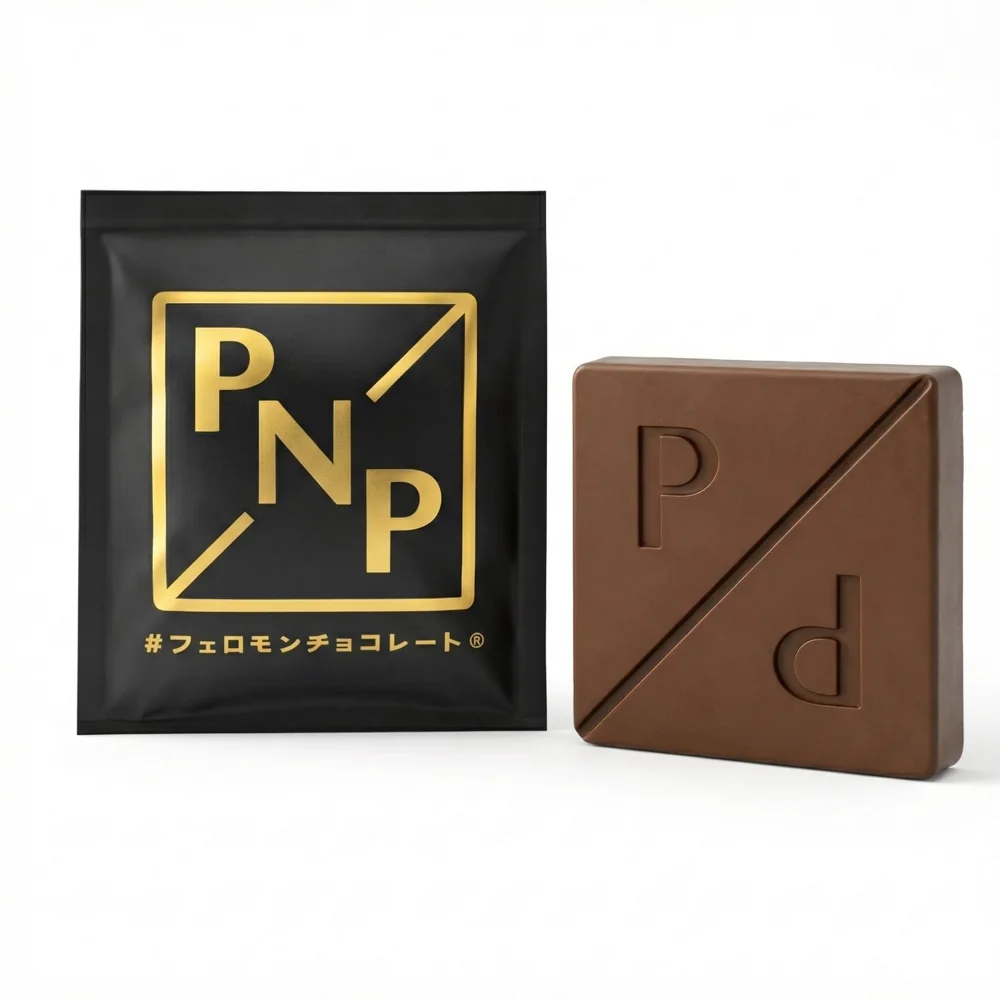 PNP フェロモンチョコレートのパッケージと本体